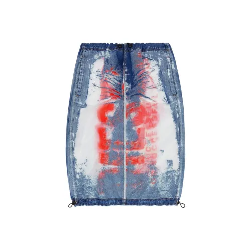 DIESEL SS24 Denim Long Skirt Women's Blue DIESEL SS24 Деним Длинная Юбка Женская Синяя