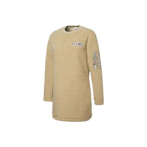 PUMA Хаки Женские Длинные Платья с Рукавами