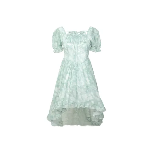 SUNSUNTOWN Короткое платье с короткими рукавами летнее женское