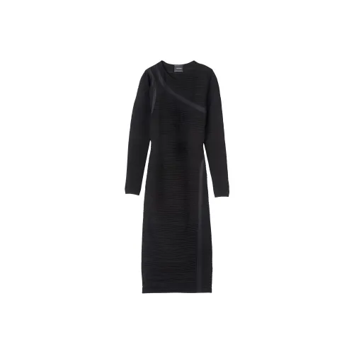 LONGCHAMP Длинное платье с длинными рукавами женское черное