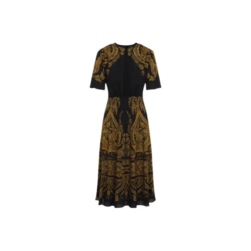 ETRO Черное Женское Короткое Платье с Рукавами