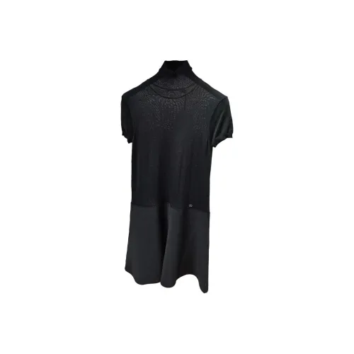 DIOR Black Женские Короткие Платья с Рукавами