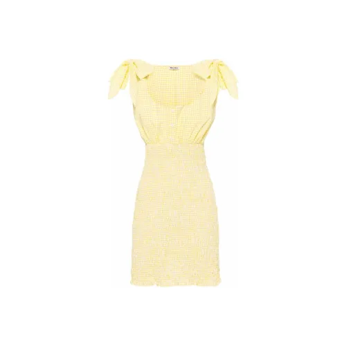 MIU MIU SS22 Без рукавов Платье Женское Желтое