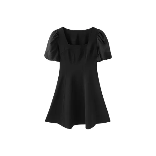 TKY SHOP Black Женские Короткие Платья с Рукавами