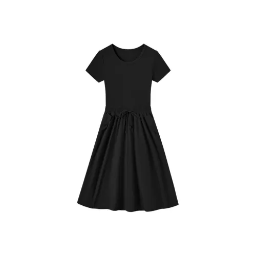 SEM R Круглый вырез Платье-миди Универсальное Летнее Платье Женское