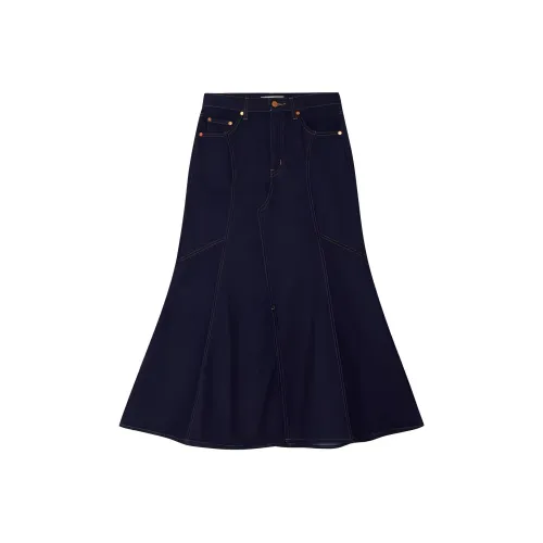 Levi's Деним Длинная Юбка Женская Темно-синяя