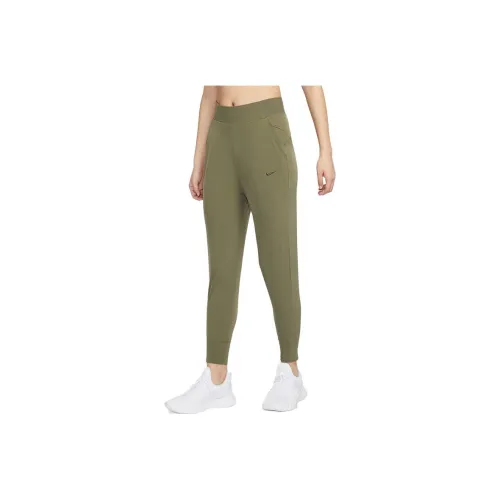 NIKE Зеленые Женские Вязаные Тренировочные Брюки