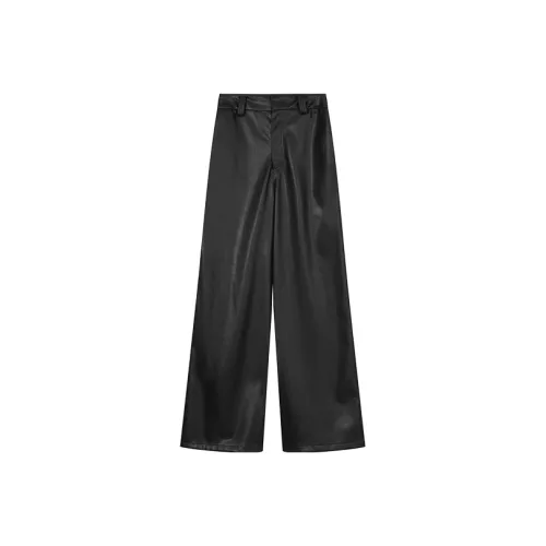 YOUWEIi Черные Женские Кожаные Брюки