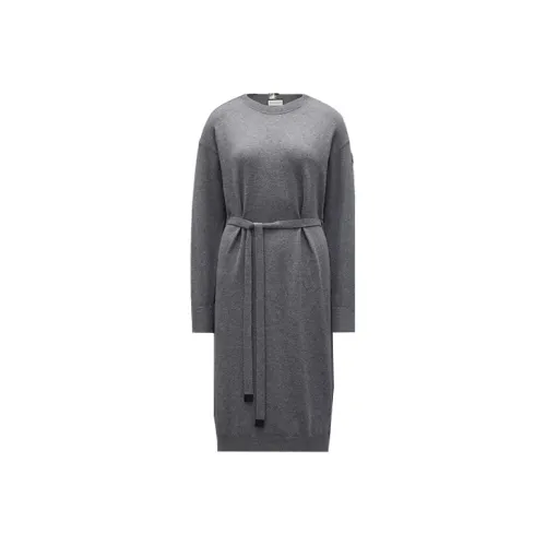 Moncler Серый Женские Длинные Платья с Рукавами