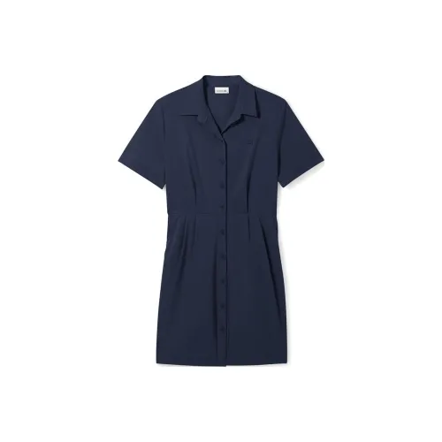 LACOSTE Синий Женские Короткие Платья с Короткими Рукавами