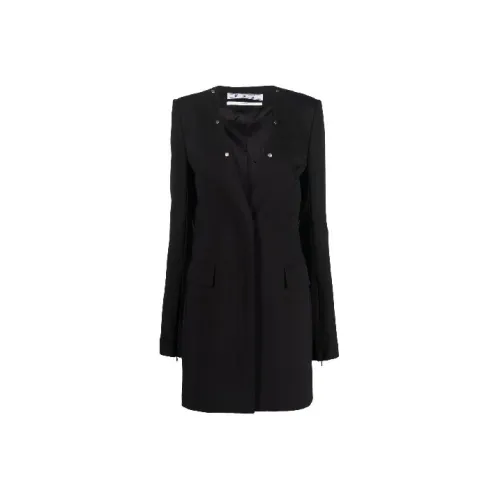 Off Белый FW21 Черный Женские Длинные Платья с Рукавами