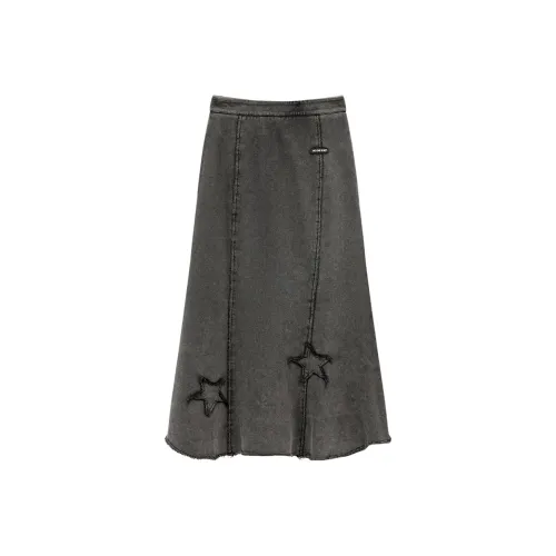 NO ONE ELSE Черно-серые женские джинсовые длинные юбки