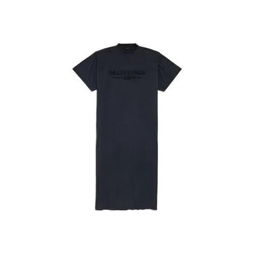 BALENCIAGA Черное Женское Короткое Платье с Рукавами