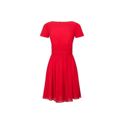 EMPORIO ARMANI Короткое платье с короткими рукавами женское красное