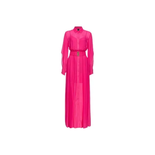 PINKO Длинное платье с длинными рукавами женское розовое