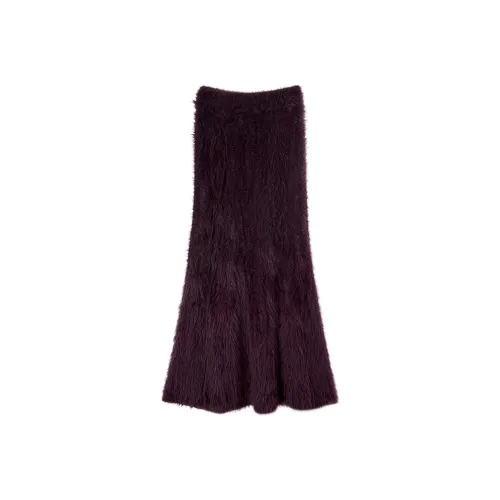 Ouyang Женские вязаные длинные юбки