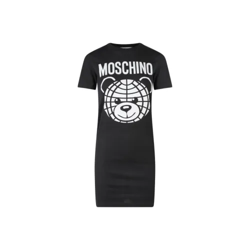 MOSCHINO Черное Женское Короткое Платье с Рукавами