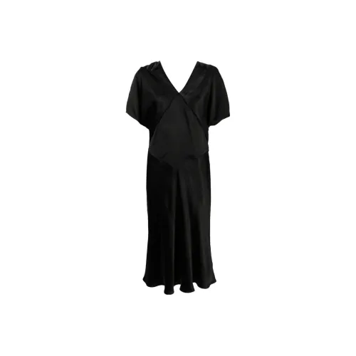 JIL SANDER Черное Женское Короткое Платье с Рукавами