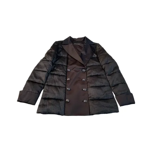 CHANEL Хлопковый пуховик женский черный