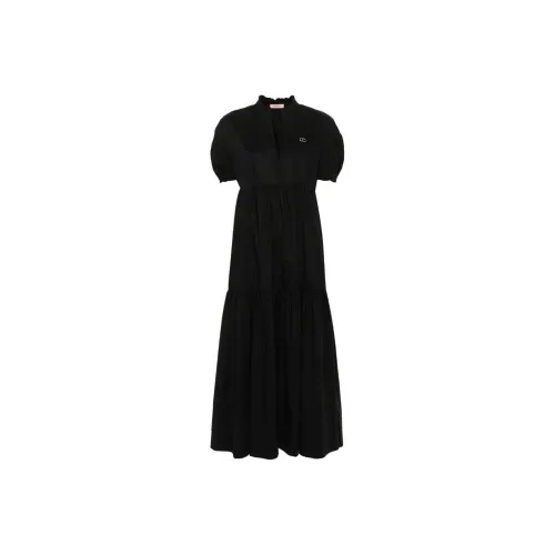 TWINSET Milano SS24 Короткое Платье с Короткими Рукавами Женское Черное