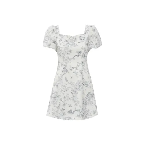TAMMY TANGS Короткий рукав Платье Женское Белое