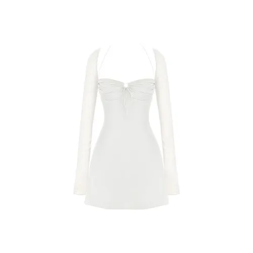 HOUSE OF CB BABYDOLL Длинное платье с длинными рукавами женское сливочный слоновая кость