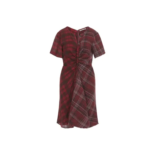 Acne Studios Короткий рукав Платье Женское Темно-красное