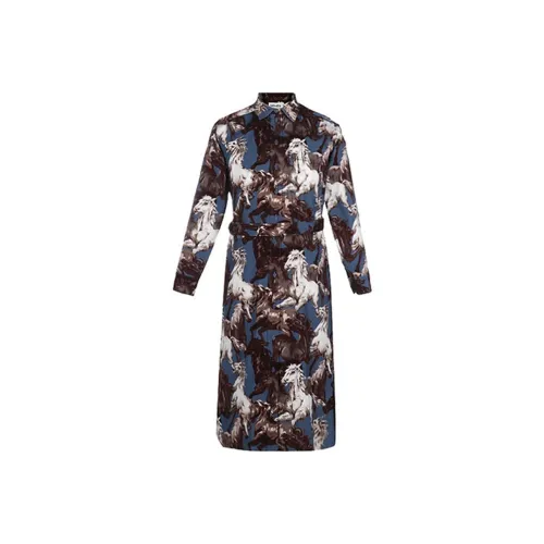 KENZO Blue Женские Длинные Платья с Рукавами