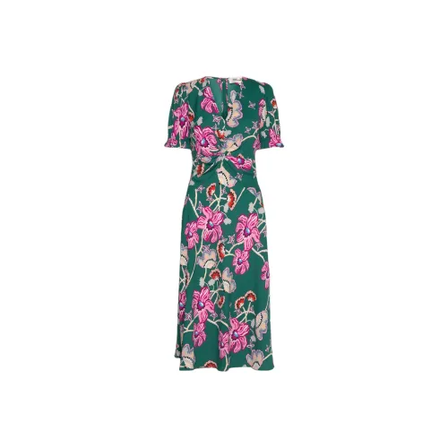 Diane von Furstenberg Многоцветные Женские Короткие Платья с Короткими Рукавами