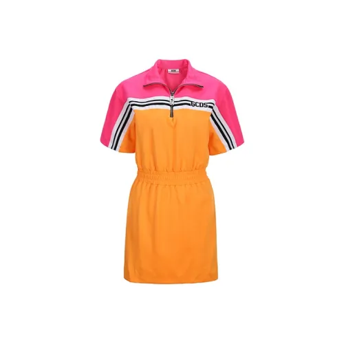 GCDS Розовый оранжевый Женские Короткие Платья с Рукавами
