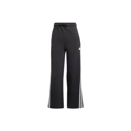 Adidas Future Icons 3 Stripes Открыто Подол Joggers Вязаные Тренировочные брюки Женские Черный