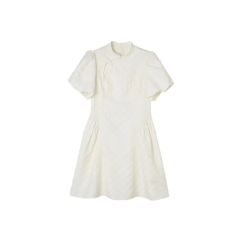 CoLove Pearl White Женские Короткие Платья с Рукавами