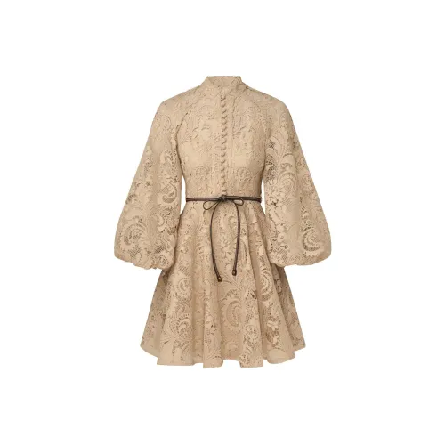 Zimmermann Тауповый Женские Длинные Платья с Рукавами