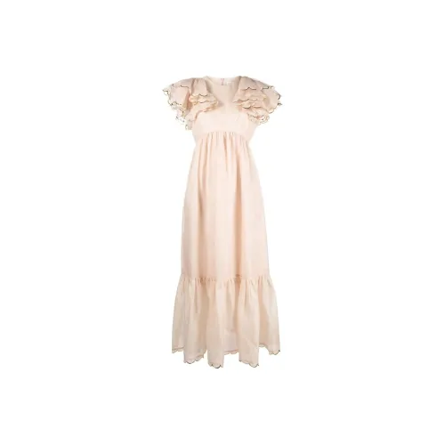 Zimmermann Розовые Женские Платья с Коротким Рукавом