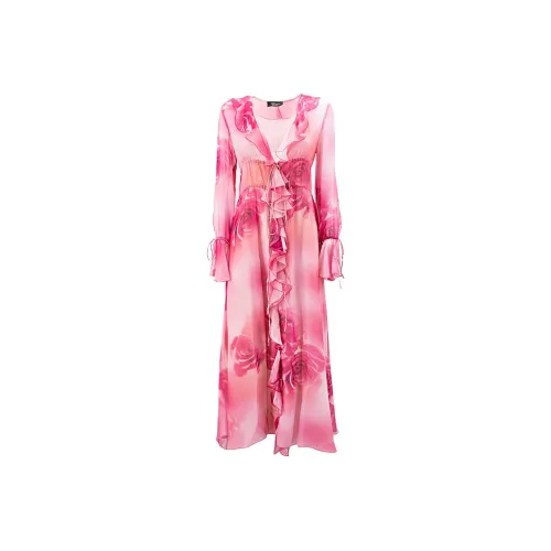 Blumarine Розовые Женские Длинные Платья с Рукавами
