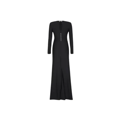 Sonia Rykiel Черное Женское Длинное Платье с Рукавами