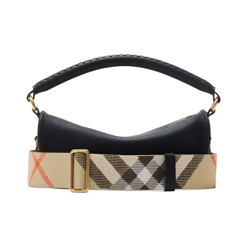 Burberry Сумка Через Плечо B Clip Круглая Кожаная Ручка Съемный Регулируемый Текстильный Ремень Застежка-молния