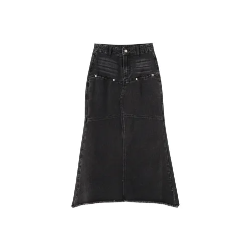 OUNIXUE Denim Long Skirt Women's