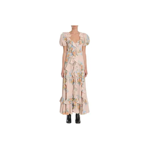 Alexander McQueen Розовые Женские Короткие Платья с Рукавами