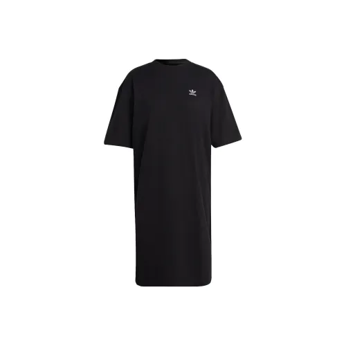 Adidas Originals Короткий рукав Платье Женское Черное