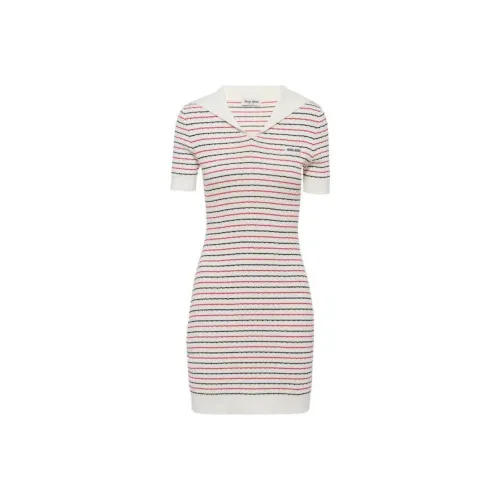 MIU MIU FW22 Короткий рукав Платье Женское Белое