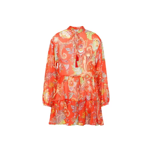 ETRO Red Женские Длинные Рукава Платья