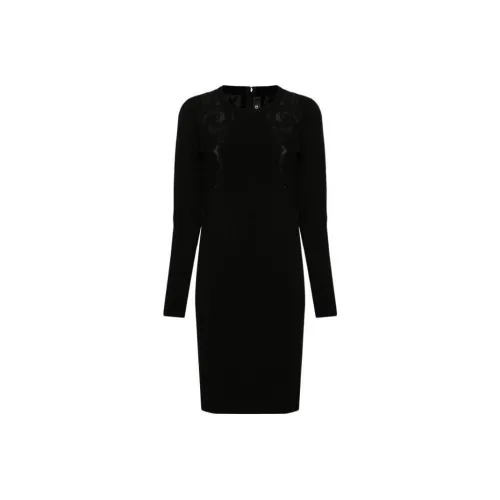 VERSACE Длинное платье с длинными рукавами женское черное