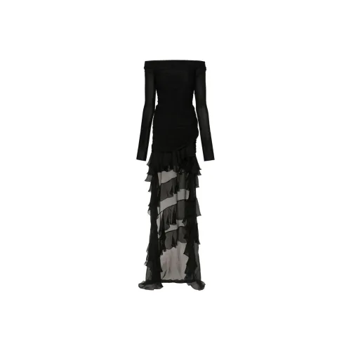 Blumarine Черное Женское Длинное Платье с Рукавами