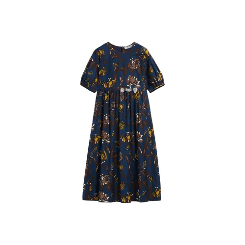 'S MAX MARA Синий Женские Короткие Платья с Рукавами