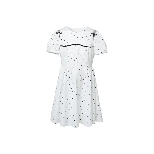 LOFT SHINE Белое Женское Короткое Платье с Рукавами
