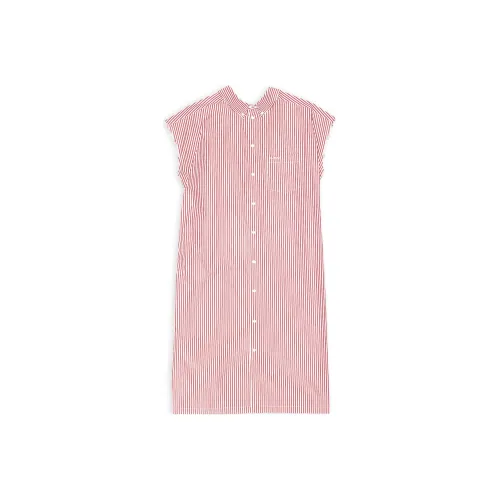 BALENCIAGA Темно-красное Женское Короткое Платье с Рукавами