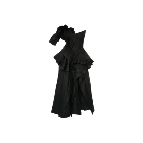 Alexander McQueen FW22 Короткий рукав Платье Женское Черное