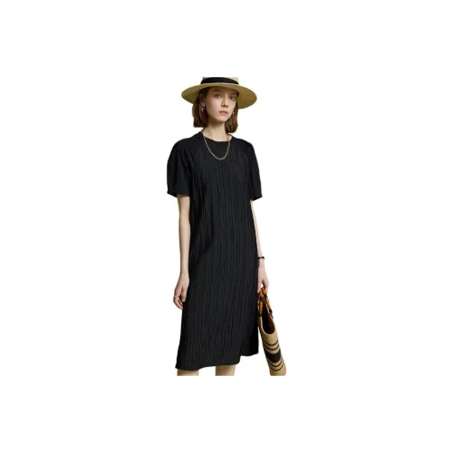 FOG Black Женские Короткие Платья с Рукавами