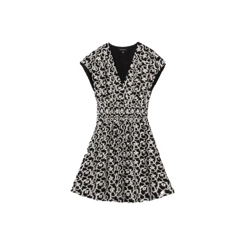 CLUB MONACO Короткий рукав Платье Женское Черный Белый с принтом